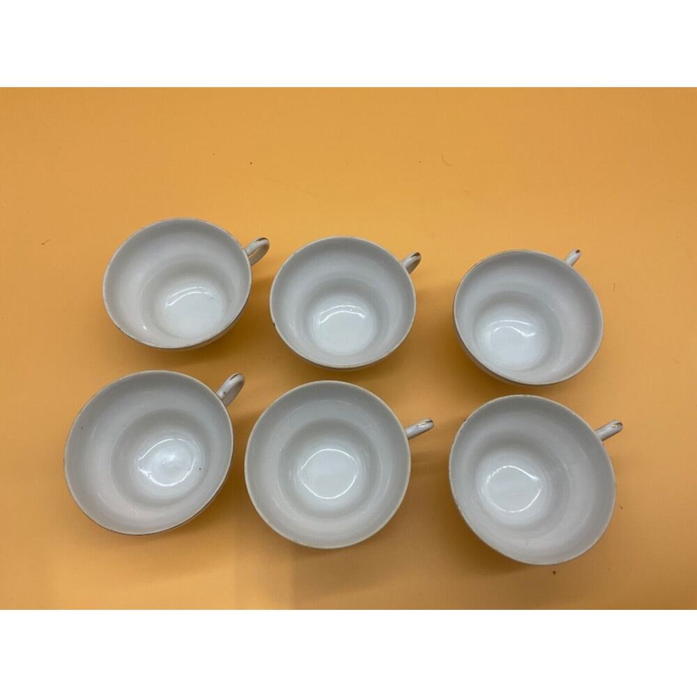 Vintage Japan Pink Roses‎ Gold Trimmed Footed Teacups Set of 6 Cottage Core - Picture 3 of 7